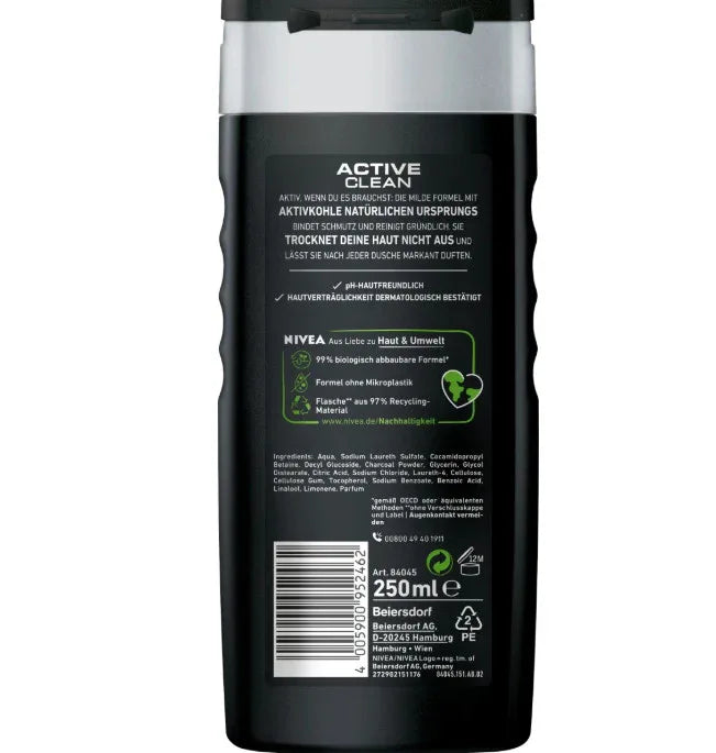 Nivea Men Douchegel Active Clean 250 ml - K Drogerie