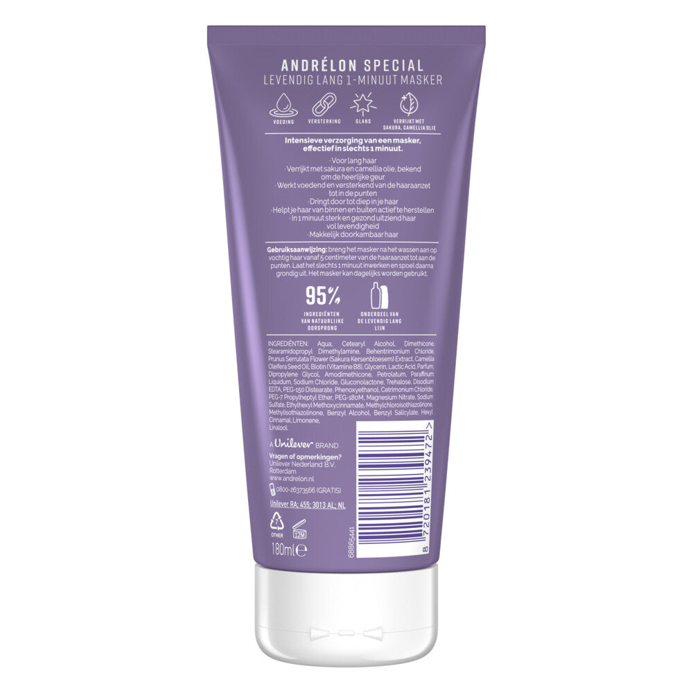 Andrélon 1 Minute Wow Mask Vibrant Long 180 ml