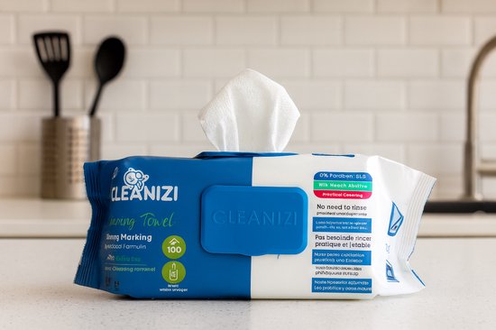 Cleanizi Reinigungstücher mit Bleichmittel, extra groß, 100 Stück