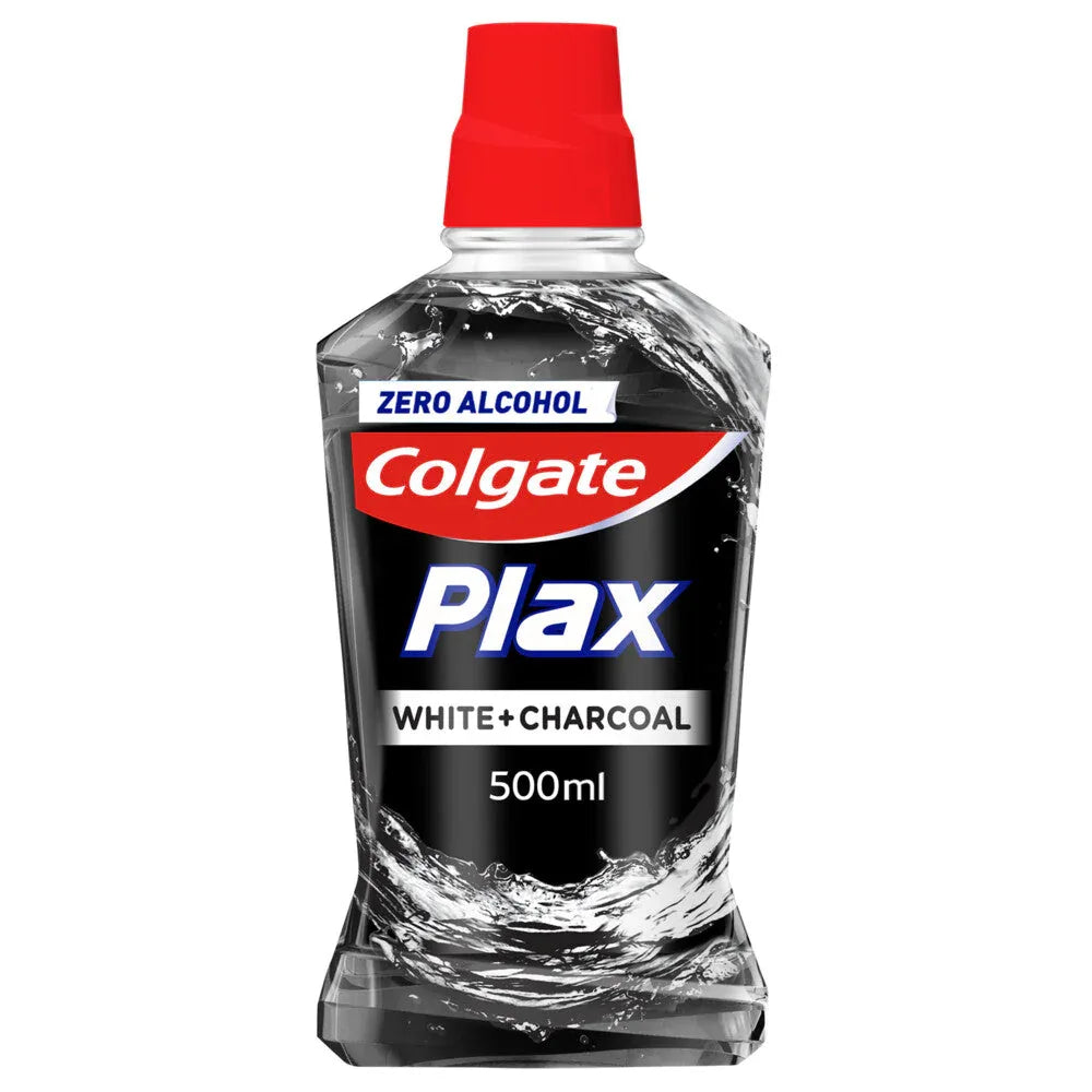 Colgate Mondwater Plax White + Charcoal 500 ml - K Drogerie