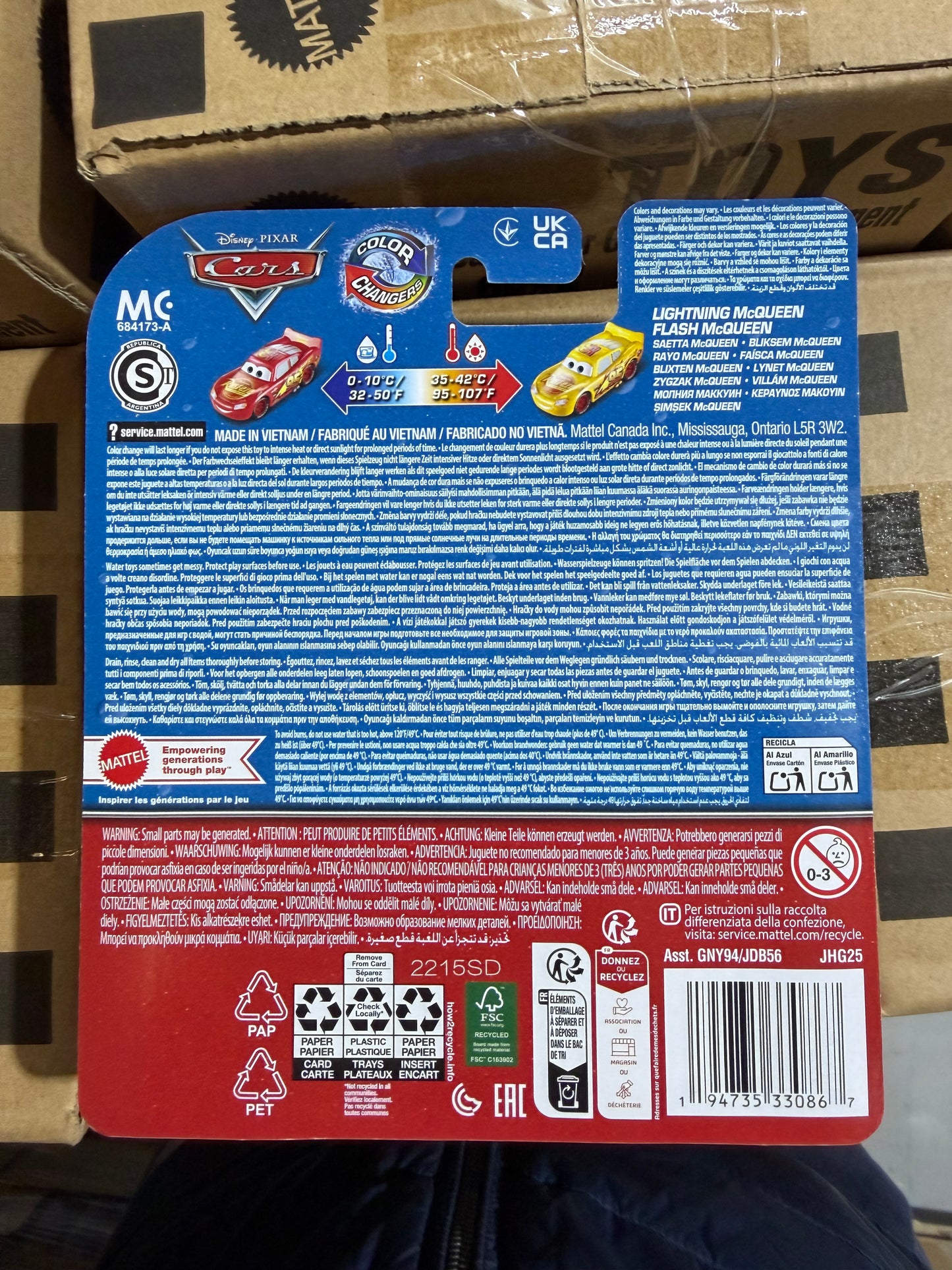 Disney Pixar Cars Farbwechsler-Auto – Farbwechselndes Spielzeugauto – Warm- und Kaltwasser – 8 Varianten