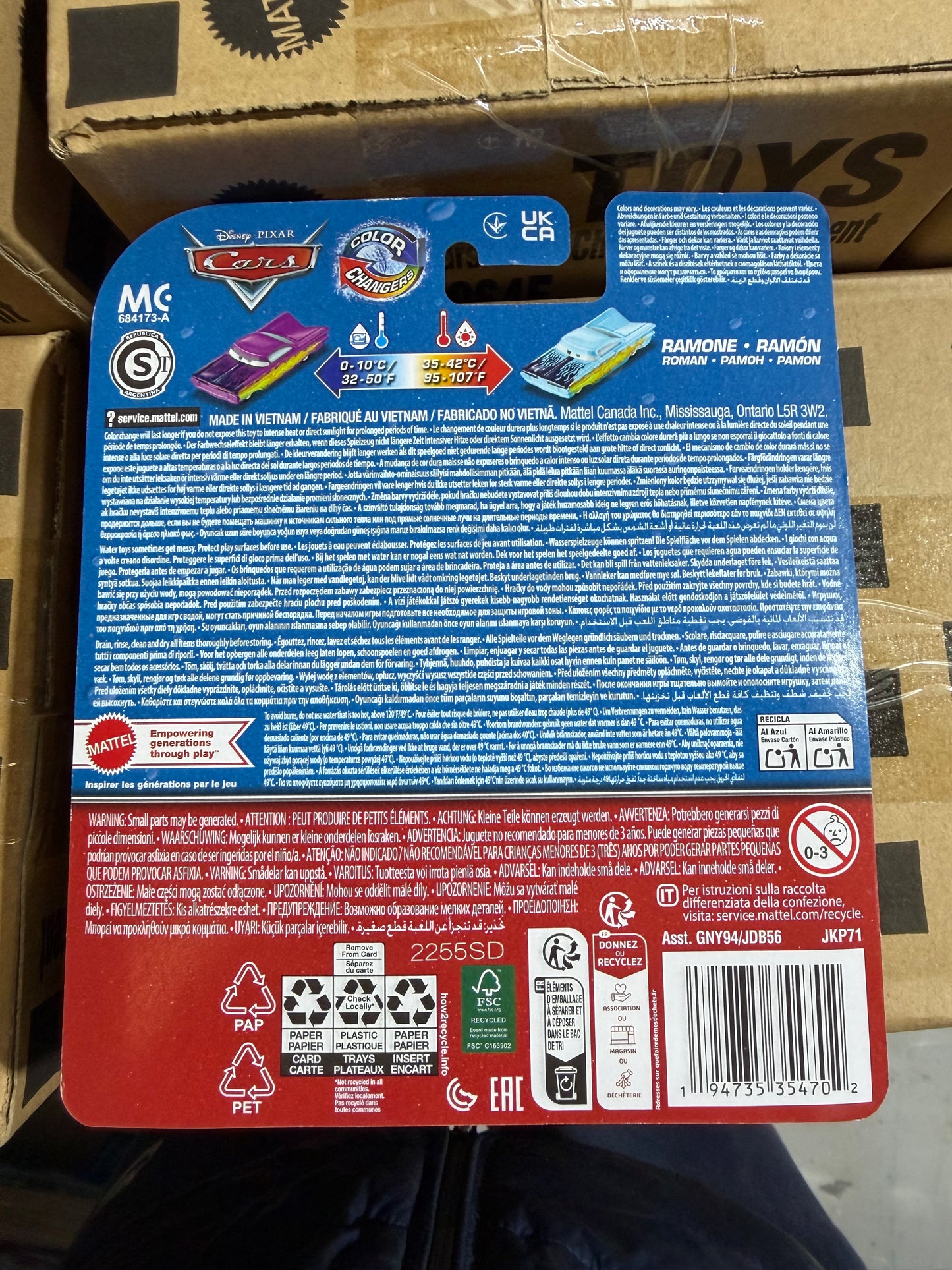 Disney Pixar Cars Farbwechsler-Auto – Farbwechselndes Spielzeugauto – Warm- und Kaltwasser – 8 Varianten