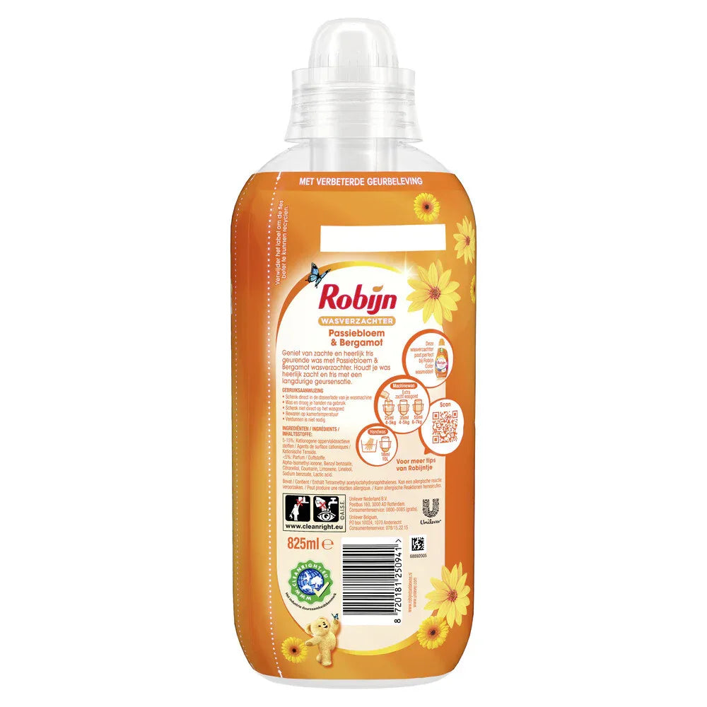 Robijn Wasverzachter Passiebloem & Bergamot 33 Wasbeurten 825 ml - K Drogerie