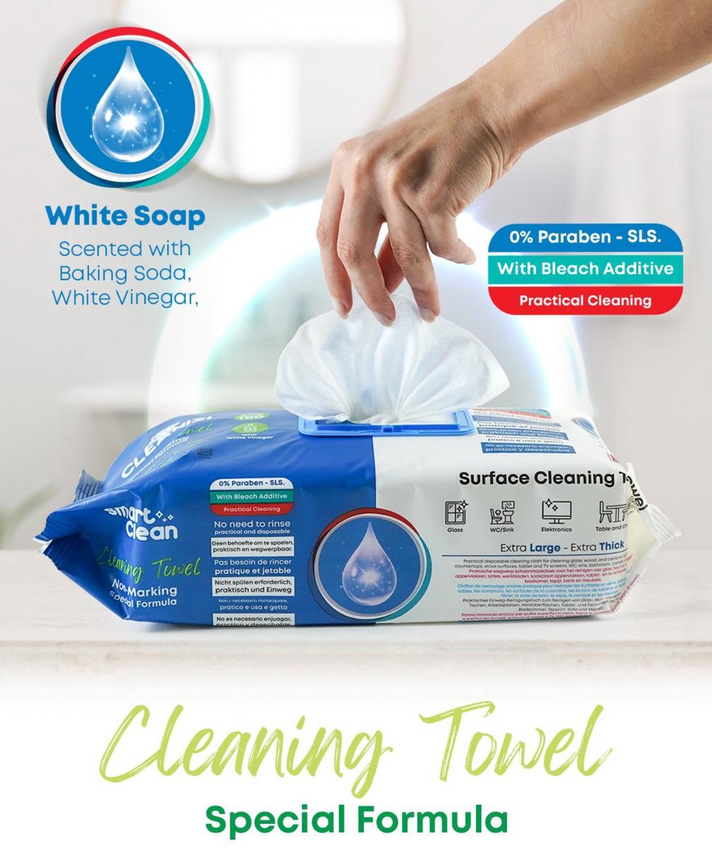 Cleanizi Reinigungstücher mit Bleichmittel, extra groß, 100 Stück